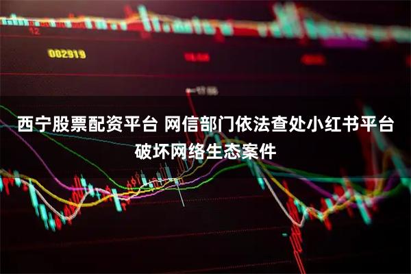 西宁股票配资平台 网信部门依法查处小红书平台破坏网络生态案件